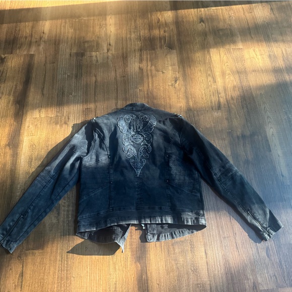 Harley-Davidson Black Jean Jacket with Logo Patch - Picture 2 of 3